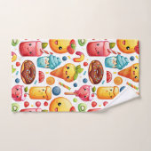 陽気でおもしろいかわいいスイーツ バスタオルセット (ハンドタオル)