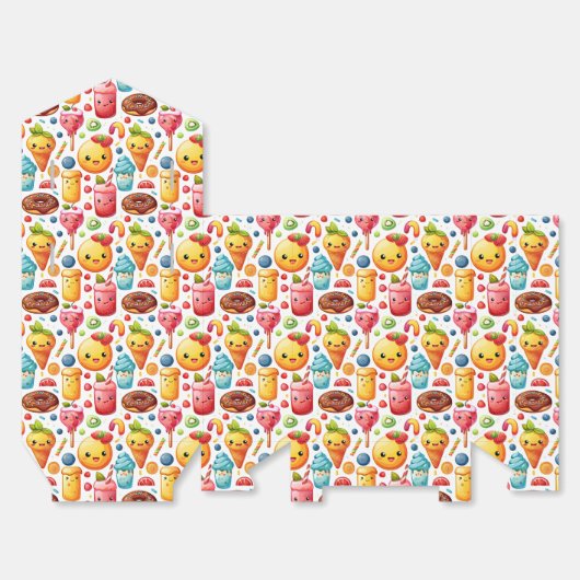 陽気でおもしろいかわいいスイーツ フェイバーボックス (見開き)