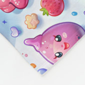 陽気でおもしろいかわいいスイーツ フリースブランケット (角)