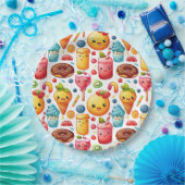 陽気でおもしろいかわいいスイーツ ペーパープレート (パーティー)