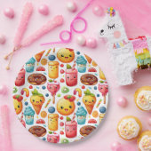 陽気でおもしろいかわいいスイーツ ペーパープレート (パーティー)
