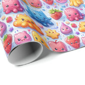 陽気でおもしろいかわいいスイーツ ラッピングペーパー (ロールコーナー)