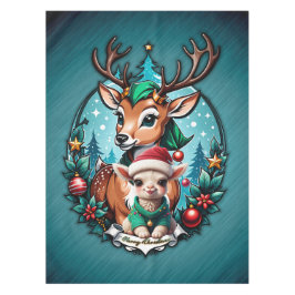 陽気でお招きするクリスマスのイラスト テーブルクロス