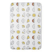 陽気でかわいい天気アイコンのパターン バスマット (正面縦)