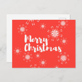 陽気でよくはしゃぐデザインの「メリークリスマス」 シーズンポストカード (正面/裏面)