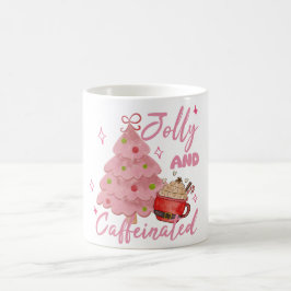 陽気でカフェイン中毒のクリスマスツリー コーヒーデザイン コーヒーマグカップ