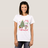 陽気でカフェイン満載のクリスマスTシャツ Tシャツ (正面フル)