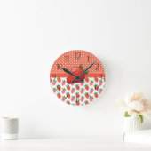 陽気でジューシーなイチゴ ラウンド壁時計 (ホーム)