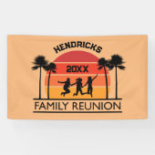 陽気でレトロなファミリー懇親会ウェルカムバナー 横断幕 (横)