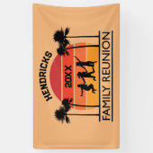 陽気でレトロなファミリー懇親会ウェルカムバナー 横断幕 (縦)