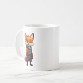 陽気で冒険的なキツネイラストレーション コーヒーマグカップ (正面左)