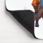 陽気で冒険的なキツネイラストレーション マウスパッド (コーナー)