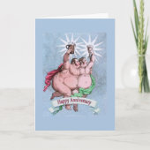 陽気で幸せな記念日の代理の詩 カード (正面)