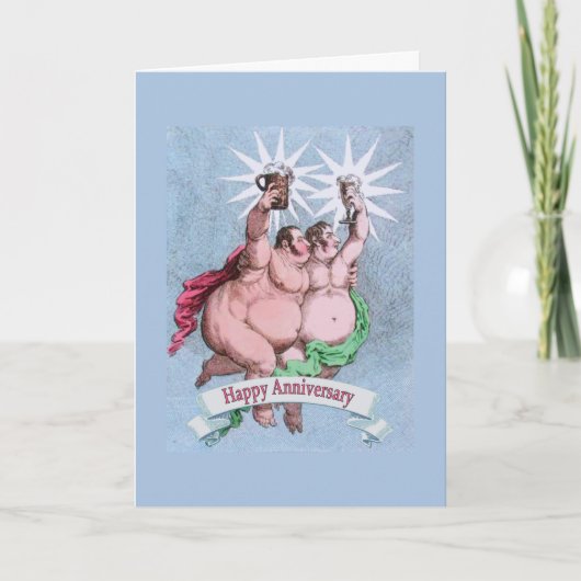 陽気で幸せな記念日の代理の詩 カード (正面)