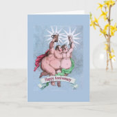 陽気で幸せな記念日の双生児の星 カード (黄色い花)