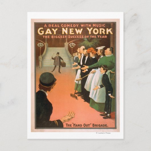 陽気で新しいYorkRichの紳士の劇場ポスター ポストカード (正面)