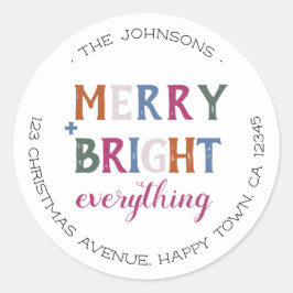 陽気で明るいすべてがカラフルな住所 ラウンドシール