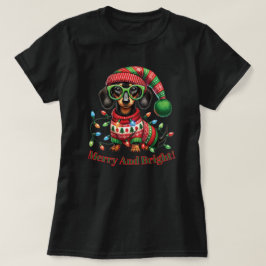 陽気で明るいダックスフント Tシャツ