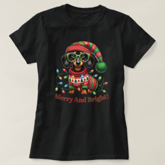 陽気で明るいダックスフント Tシャツ