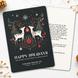 陽気で暖かいスカンジナビアのクリスマスツリー シーズンカード