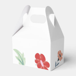 陽気で楽しいカラフルフローラ結婚式の引き出物箱 フェイバーボックス