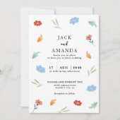 陽気で楽しいカラフルフローラ結婚式招待状 招待状 (正面)