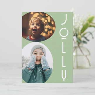 陽気で楽しいクリスマスの子供2人 シーズンカード