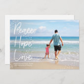 陽気で楽しい希望と愛のホリデーカード 招待状 (正面/裏面)