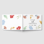 陽気で楽しカラフルいフローラ結婚のゲストブック ゲストブック (全面)