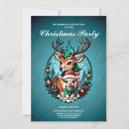 陽気で親しみやすいクリスマスのイラスト 招待状
