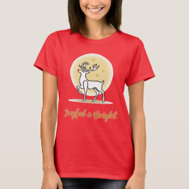 陽気で輝くクリスマストナカイ Tシャツ