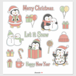 陽気で輝く！クラシッククリスマスキャラクターステッカー シール