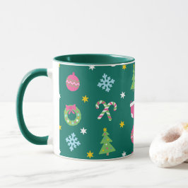 陽気で陽気なクリスマスパターン マグカップ