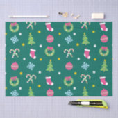 陽気で陽気なクリスマスパターン 薄葉紙 (クラフト)