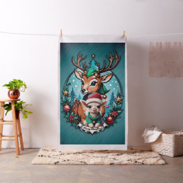 陽気で魅力的なクリスマスイラストレーション ファブリック