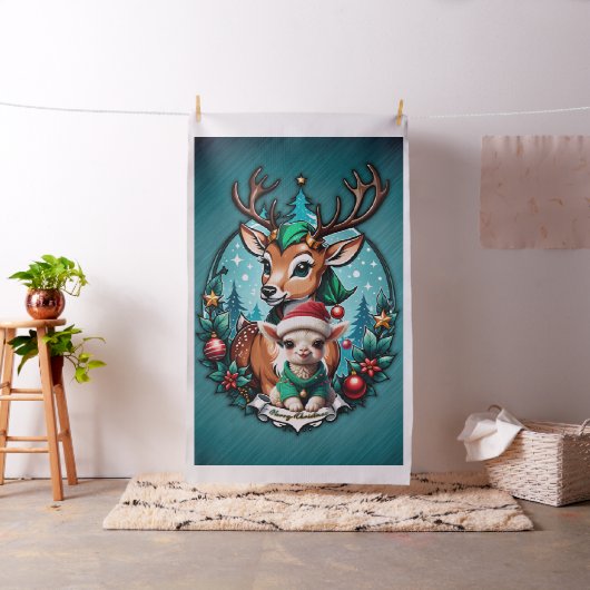 陽気で魅力的なクリスマスイラストレーション ファブリック (インサイチュ)
