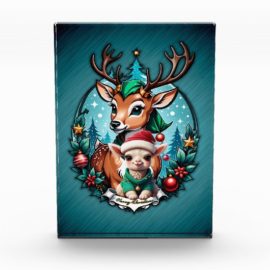 陽気で魅力的なクリスマスイラストレーション フォトブロック (正面)
