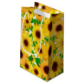 陽気で黄色いヒマワリのギフトバッグ スモールペーパーバッグ (裏面アングル)
