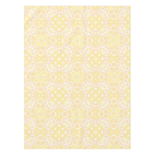 陽気で黄色い庭の花柄のテーブルクロス テーブルクロス (正面)