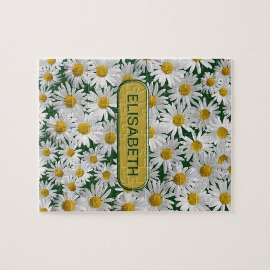 -陽気で、明るいデイジーを個人化して下さい ジグソーパズル (横)