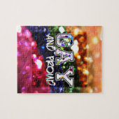 陽気で、誇りを持ったな虹のデザイン ジグソーパズル (横)