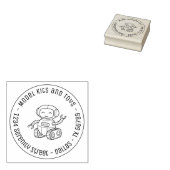 陽気なおもちゃロボットのビジネスラウンドアドレス ラバースタンプ (押印)