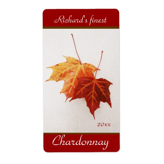 陽気なかえではワイン・ボトルのラベルを去ります ラベル (正面)