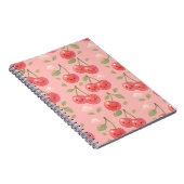 陽気なかわいいさくらんぼパターンイラストレーション ノートブック (右側)