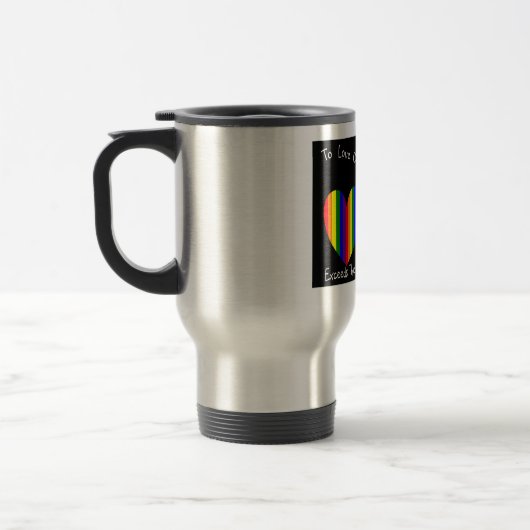 陽気なかレズビアンのバレンタインのカードおよびギフト トラベルマグ (左)