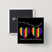 陽気なかレズビアンのバレンタインのカードおよびギフト 缶バッジ (正面&裏面)