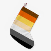 陽気なくまのプライドの旗 スモールクリスマスストッキング (正面 (吊り時))