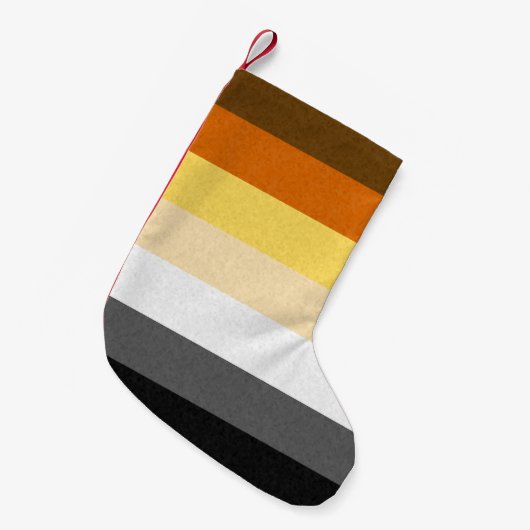 陽気なくまのプライドの旗 スモールクリスマスストッキング (正面 (吊り時))