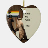 陽気なくまの結婚式または式のオーナメントの好意 セラミックオーナメント (右)