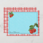 陽気なさくらんぼのパーソナライズで平らなメッセージカード ノートカード (正面/裏面)